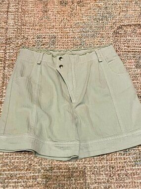 Chloe Girls 100% Cotton Herringbone Twill Shorts Frayed Waist Tan Size 12 NWOT